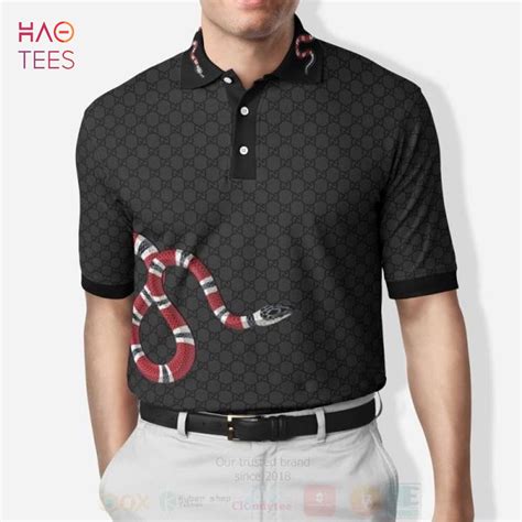 black gucci snake shirt|gucci snake and bee polo.